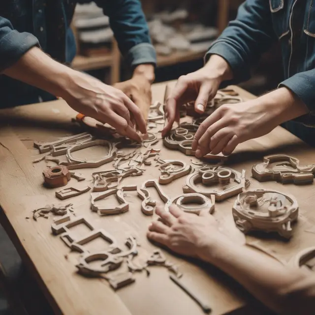 A hand constructing a full bike from stock components (Make-to-Stock), while the other builds a custom bicycle with sourced parts (Assemble-to-Order)