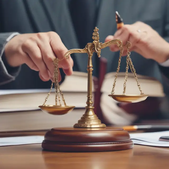 An assessor with a gavel strikes the scale, balancing an apple (fair market value) and a weighted coin (assessed value).