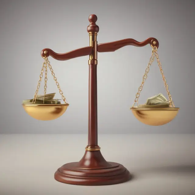 Scale illustrating equity value as the difference between a company