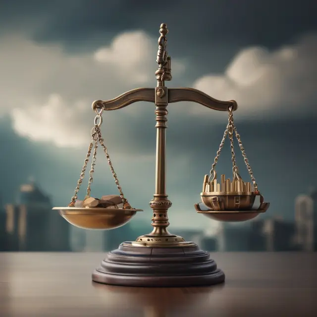 An ALCO represented as a balance scale, with assets on one side and liabilities on the other, symbolizing effective risk management and maximizing returns.