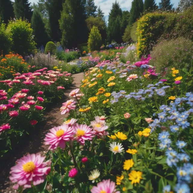 An image of a lush garden filled with vibrant flowers, symbolizing assets under management, and bees pollinating the flowers represent asset management fees