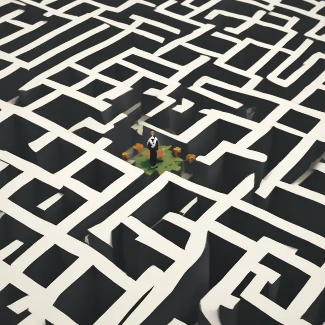 An asset manager exploring a labyrinth while upholding fiduciary duties and mitigating conflicts of interest