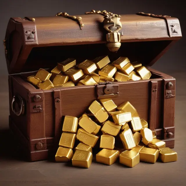 Golden marketable securities stacked in a chest, representing the high value and liquidity of preferred collateral