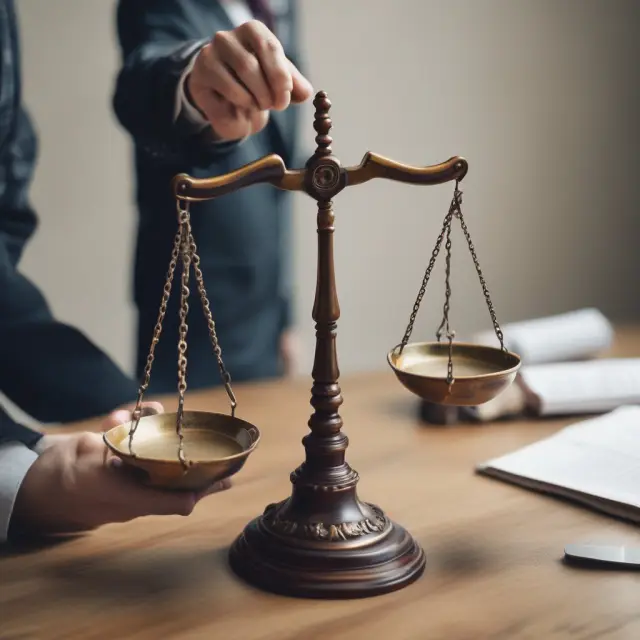 Appraiser meticulously evaluating assets on a scale to determine their worth, representing the fair and accurate assessment in asset-based lending