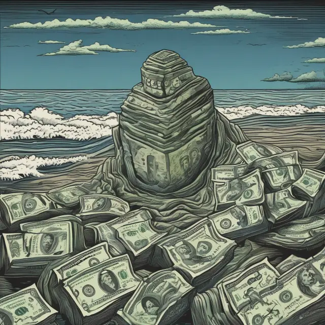 A peaceful scene of cash waves gently balancing risk and returns
