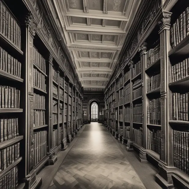 An image of a library with shelves filled with books representing historical financial data, revealing trends in asset coverage ratios for companies within an industry.