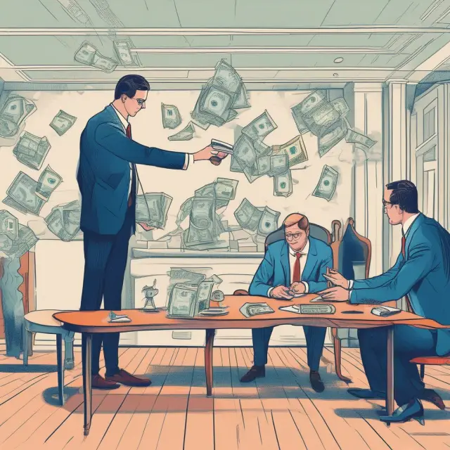 Corporate investor exchanging a fixed-rate bond for floating-rate payment streams with SwapBank on an exchange table