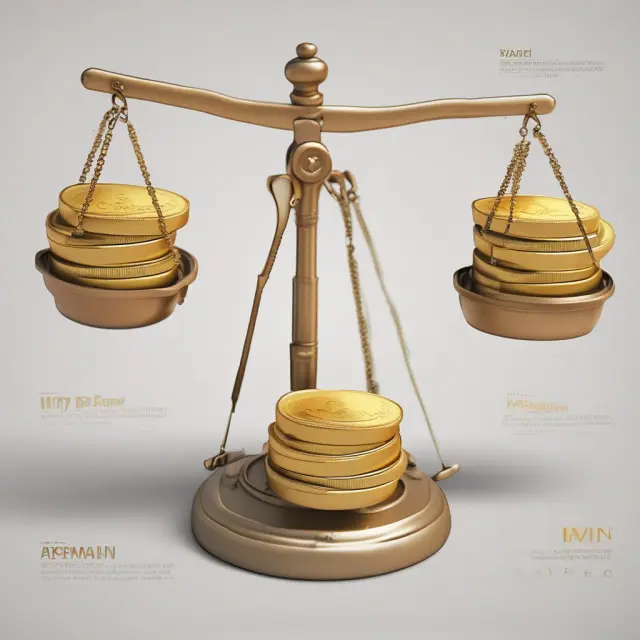 Balance scale with gold coins representing assets and company logos as weights illustrates the concept of fair market assessment through comparable transactions