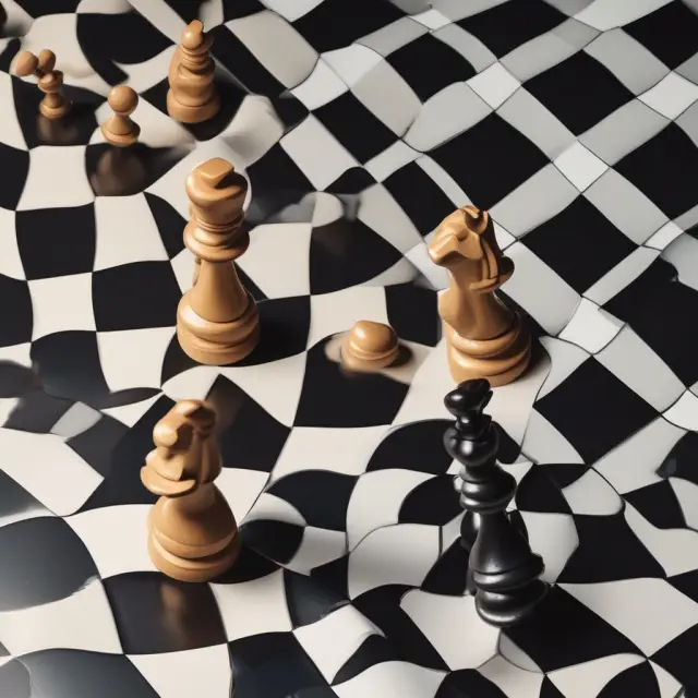 A metaphorical chessboard with pieces representing wage and mortgage assignments, as well as call and put options being transferred between players