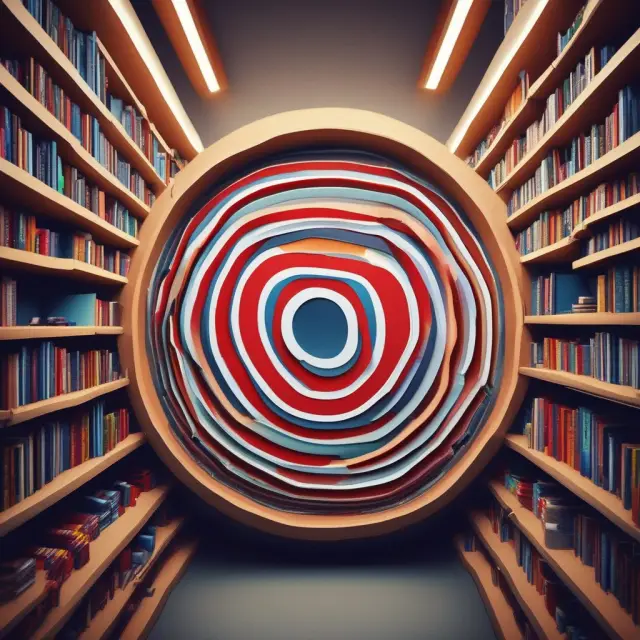 A product bullseye in the midst of a maze of shelves, representing strategic product placement within an assortment strategy.