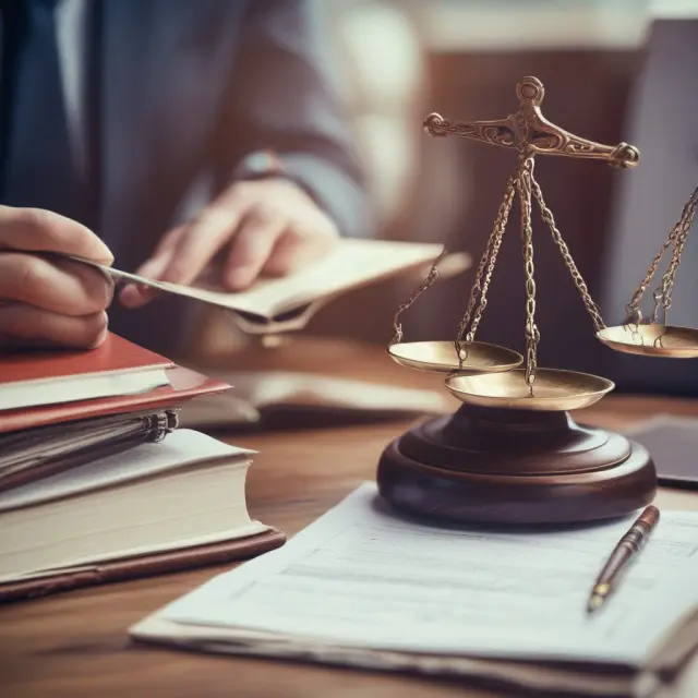 Image of scales balanced by an auditor
