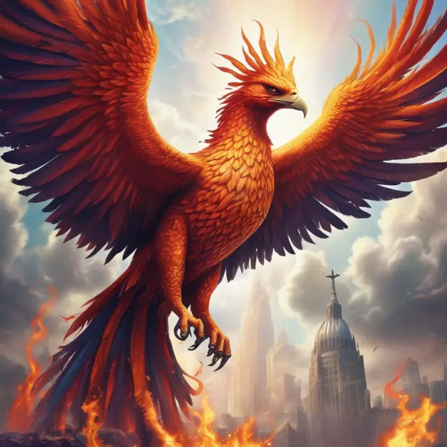 A phoenix emerging from the flames of SOX regulations signifies the growth and demand for assurance services in financial reporting.