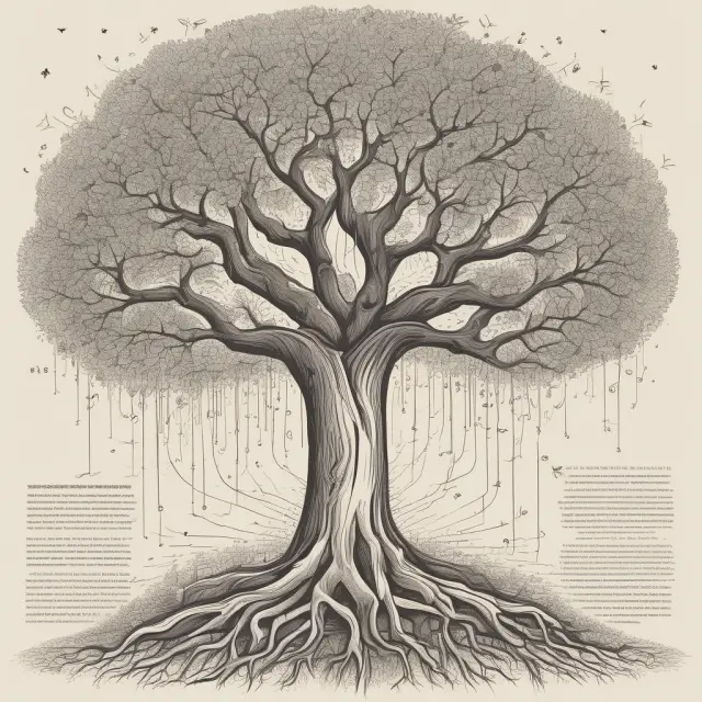 A sturdy tree symbolizes reliable information systems. Rooted in data security and branched with regulatory compliance, it flourishes and nurtures informed decisions for businesses.