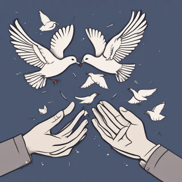 Doves symbolizing financial security released from hands, one signifying permanent assurance and the other temporary insurance.