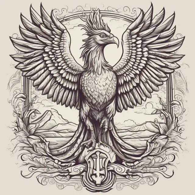 Phoenix bird emerging from a whole life insurance policy, representing the idea of continuous coverage and legacy
