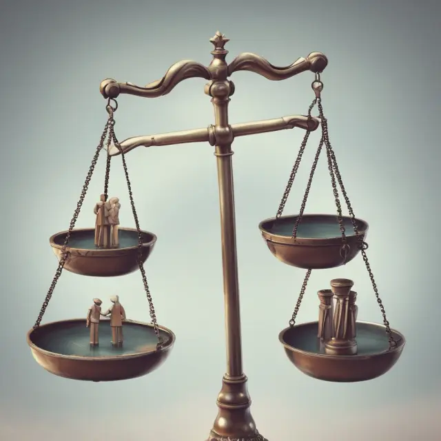 Institutional investors maintaining balance in a marketplace, emphasizing transparency and ethical practices