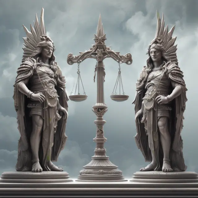 A group of wise guardians shielding two transparent scales, ensuring fair and balanced financial information.