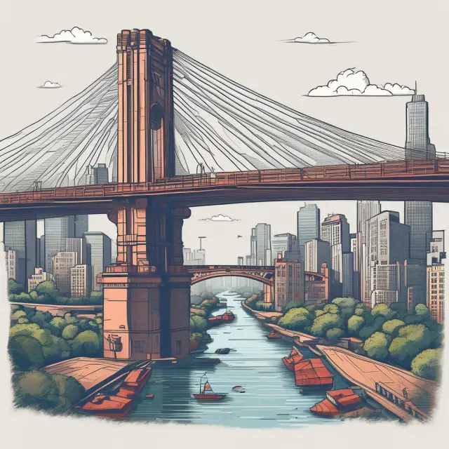 Bridge connecting investors and regulators with AI, symbolizing transparency in financial decision-making