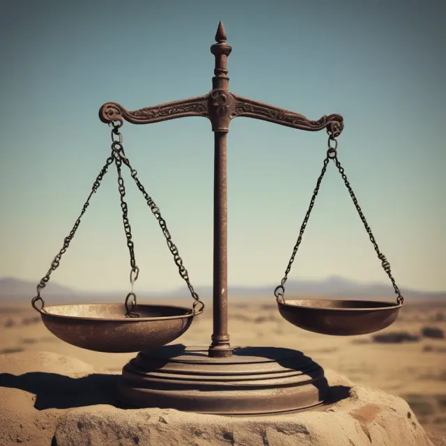 Scale illustrating asymmetric information, where one pan holds concealed truths and the other reveals facts