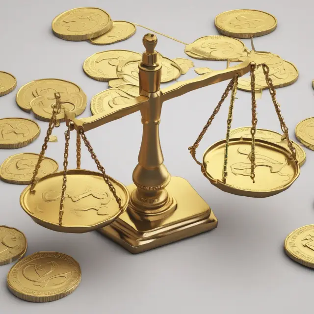A person weighing gold coin bonds representing their par and market values