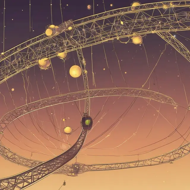 A golden bridge symbolizing atomic swaps connecting two different blockchains, illustrating secure and seamless exchange between decentralized exchanges