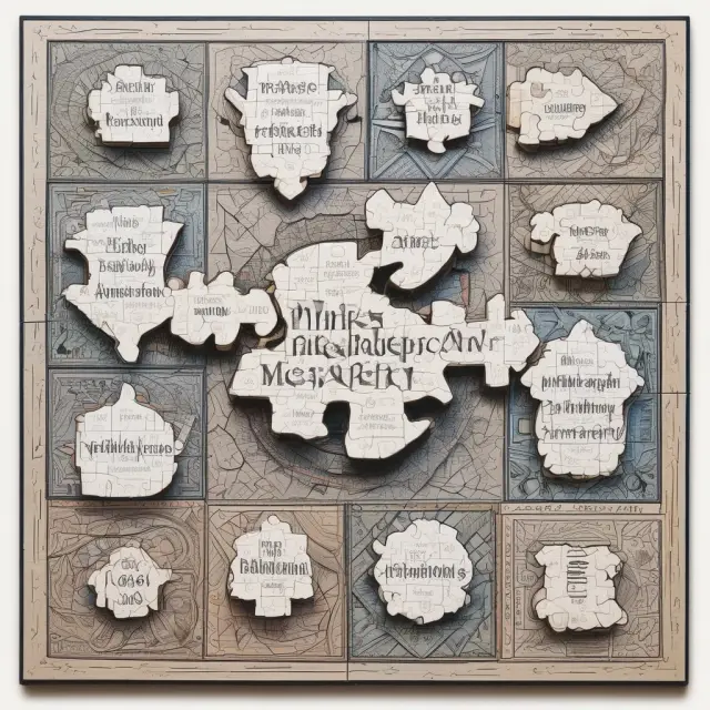 An intricate puzzle depicting the challenges of attribution analysis, including data quality, model assumptions, ethical considerations, complexity, and market timing