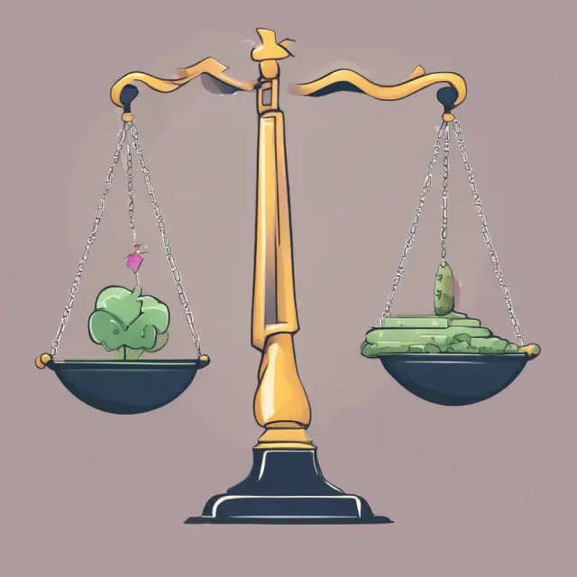 A pair of scales balanced between decreasing labor costs and increasing opportunities for talent and growth