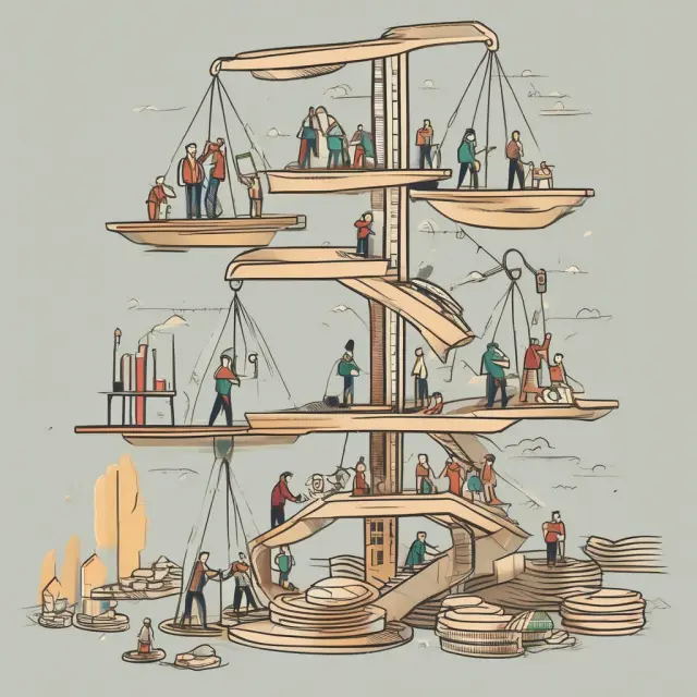 A scale representing a company