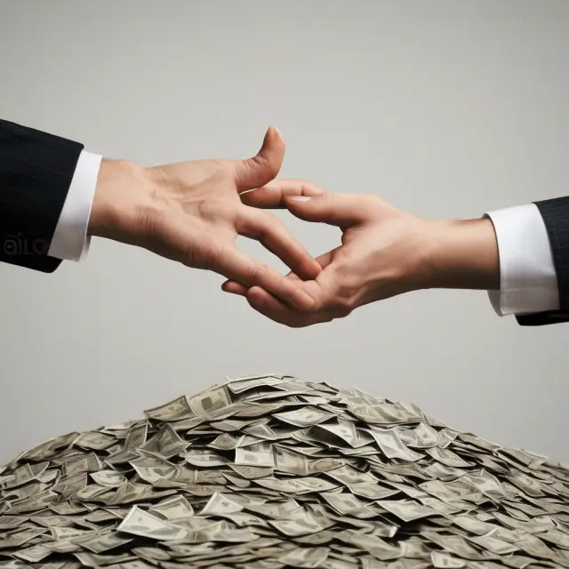 Two hands representing noncompetitive and competitive Treasury auction bids, illustrating guaranteed securities vs. price competition.