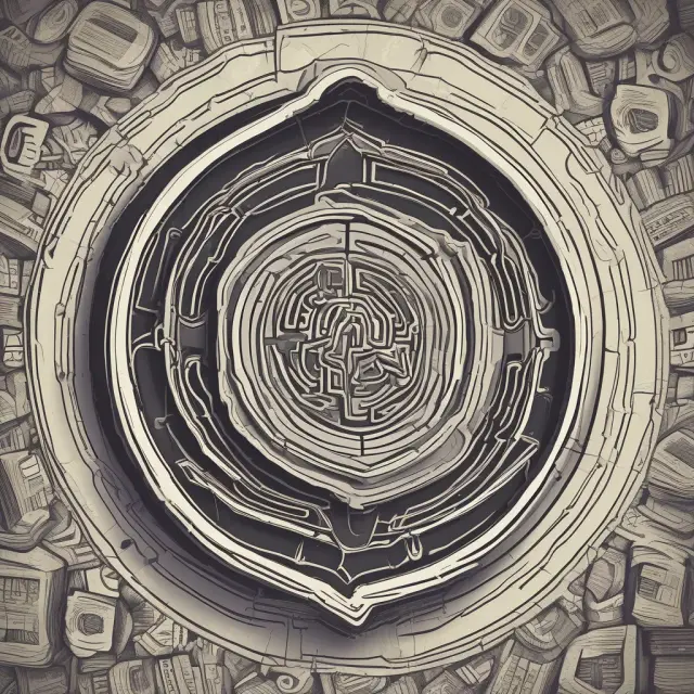 An auditor with a shield protectively standing in front of a maze of interconnected financial transactions, emphasizing the significance of effective internal control systems