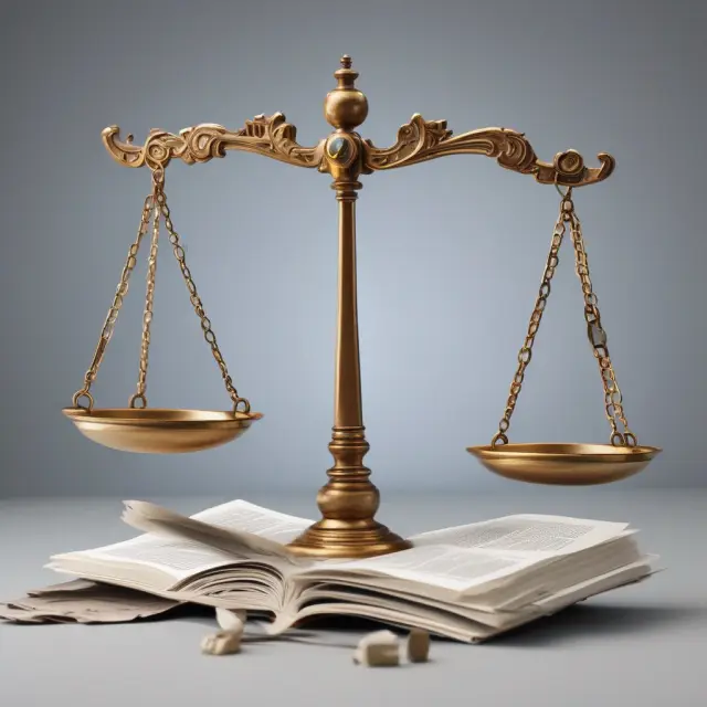 An auditor carefully balancing scales, one pan holding financial statements, the other representing audit risk