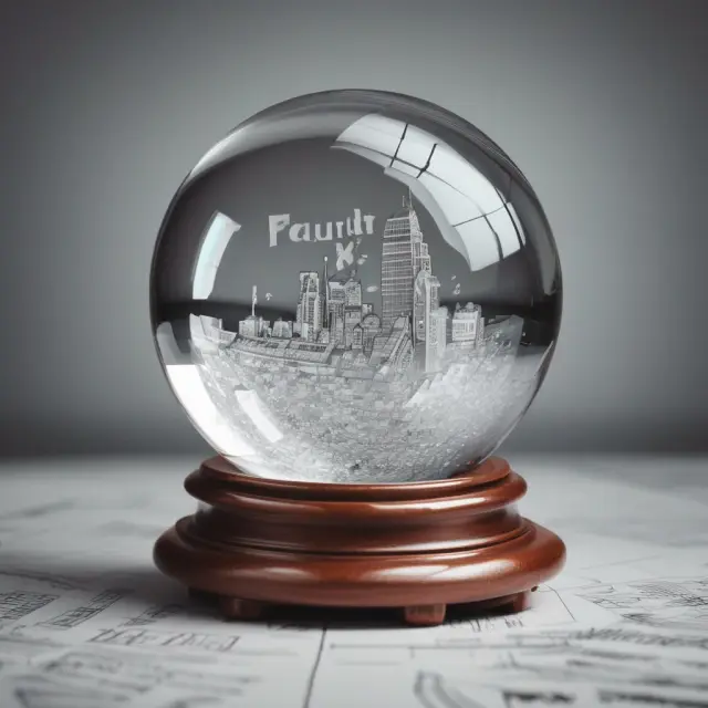An auditor with a crystal ball engaging in dialogue about audit risk and its implications for investors. Keywords: audit risk, investor, financial statements.