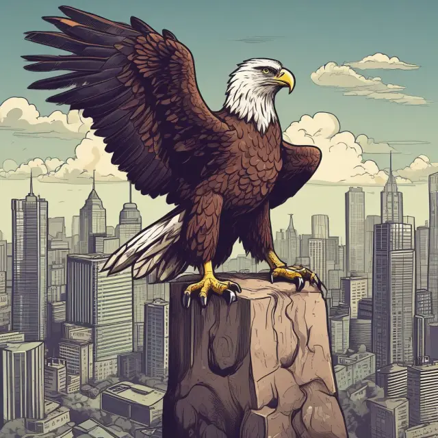 An eagle perched atop a balance scale, representing internal audit