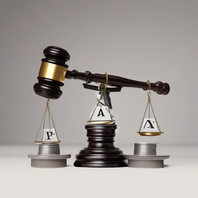 An auditor using a gavel to tap a balanced see-saw representing financial statements and time, emphasizing the audit process