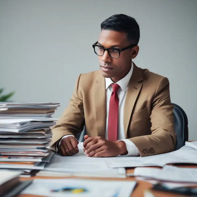 An auditor, symbolizing truth and transparency, diligently examines financial records to ensure their accuracy