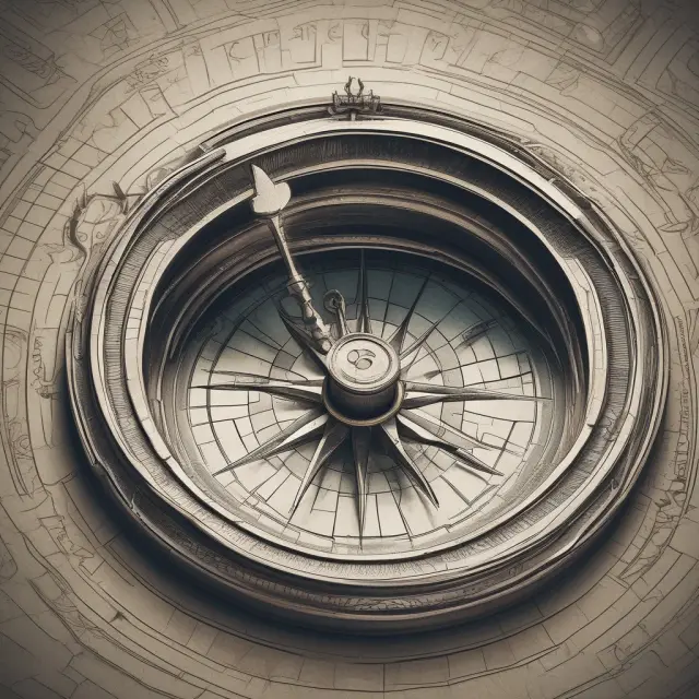 An auditor holding a compass, symbolizing guidance, while navigating intricate financial statement documents