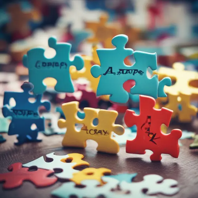 An auditor holding up a jigsaw puzzle with different types of audit report pieces, representing clean, qualified, adverse, and disclaimer reports.