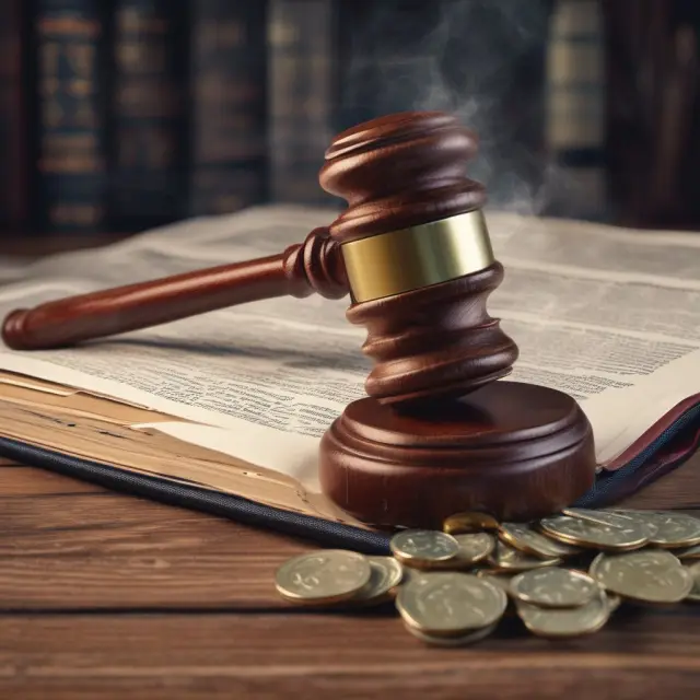 An auditor holding a gavel reveals concealed financial statements, symbolizing the significance and implications of qualified audit opinions
