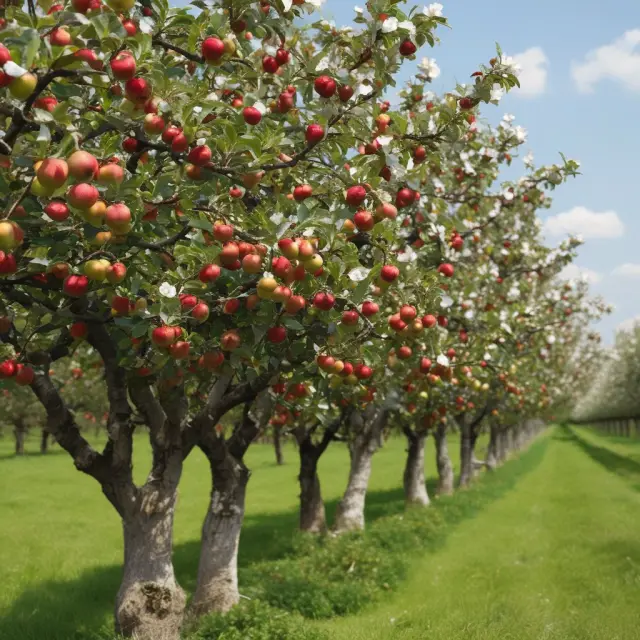 Image of apples and cotton plants growing side-by-side, representing countries focusing on their respective comparative advantages for prosperous international trade