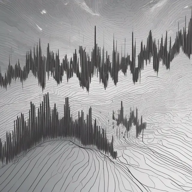 An image depicting autocorrelation as a mirror reflecting historical stock price data
