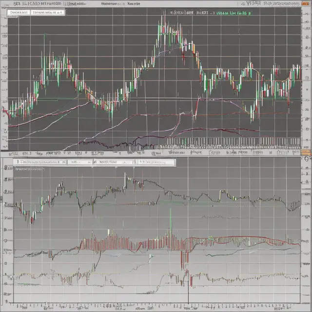 Image of an autocorrelation graph with past and future price movements influencing each other, representing the concept
