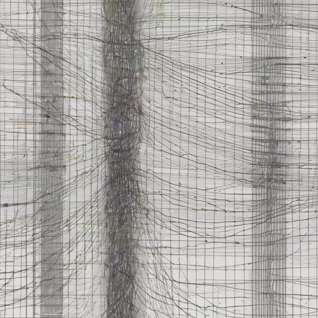 Autocorrelation represented by an echoing time series and multicollinearity symbolized by intertwined ropes, illustrating their roles in finance