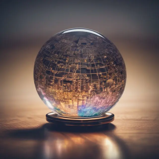 Crystal ball containing historical stock data exhibiting autocorrelation properties, providing valuable insights for investors and traders