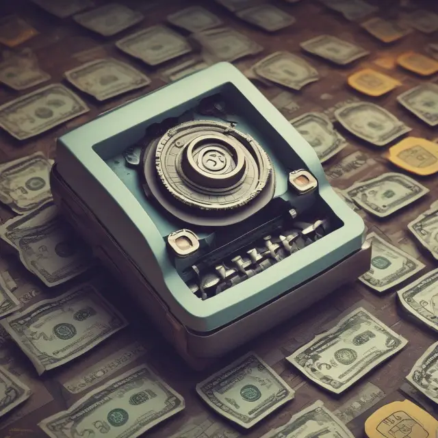 An intricate financial machine with automatic payment cogs, representing the advantages and disadvantages.