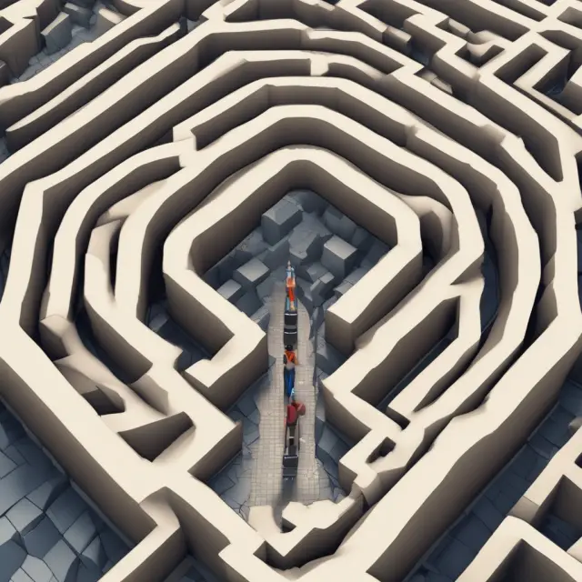 A wise vault guardian thoughtfully assesses automatic bill payments flowing seamlessly through a labyrinth of financial pipes