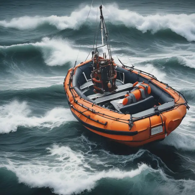 An image depicting a tranquil sea symbolizing the FAQ section, with lifeboats representing automatic premium loans gently bobbing on waves, saving drowning questions (FAQs)