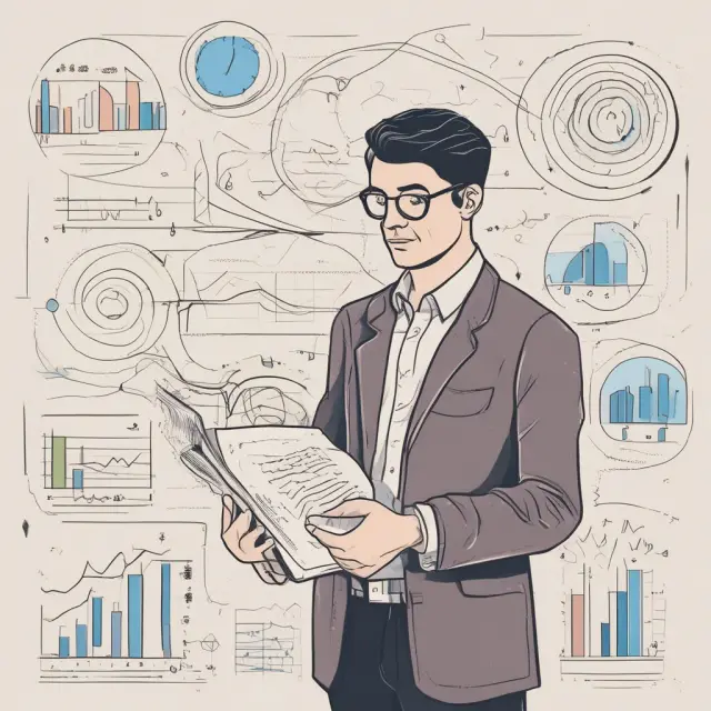 Person browsing questions about automatic stabilizers alongside economic charts to expand understanding