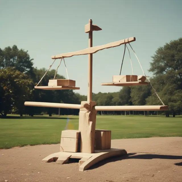 An image of a seesaw balancing essential expenditures and disposable income, with figures representing each category.