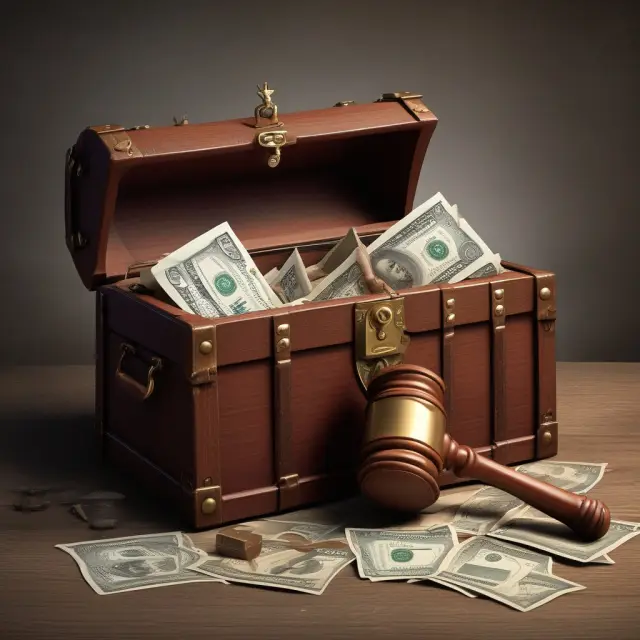 An image showing the Federal Reserve symbolically unlocking a large treasure chest filled with checks and gold coins, symbolizing the funds made available by Regulation CC.