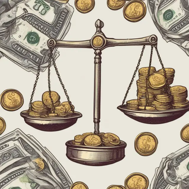 Image of scales with coins representing gains and dollar bills representing losses in available-for-sale securities